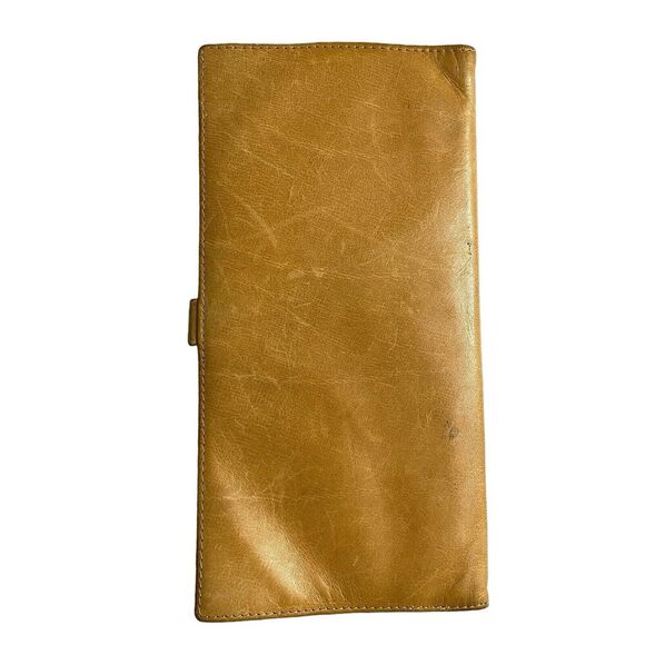 DeCoro Leather Wallet Tan Womens Embossed Snap Card Case Travel Organizer 9x4.75 - Picture 2 of 10